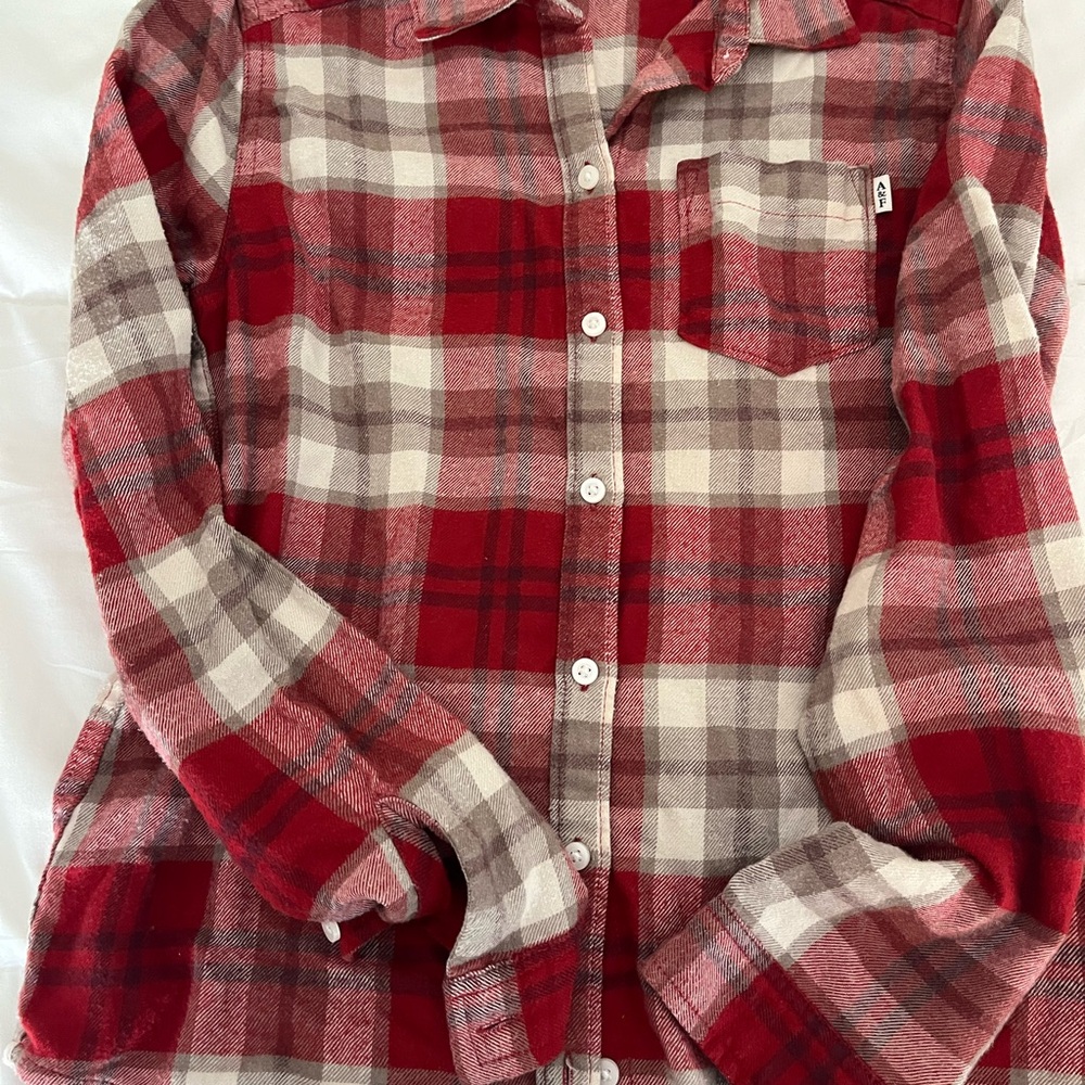 Abercrombie Kids Red and White Plaid Shirt